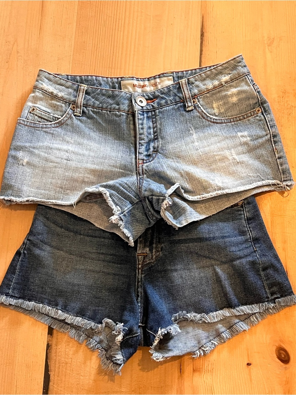 7 For All Mankind Two-Tone Denim Cutoff Shorts & Mossimo-Light was denim shorts